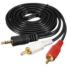 Resim 3.5Mm Stereo Erkek To 2X Rca Audio 1.5M Ses Kablosu 