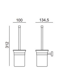 Resim Çelik Banyo Paslanmaz Pirinç Kenzo Montajlı Klozet Fırçası 