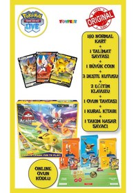 Resim Pokemon Battle Academy Cinderace V - Pikachu V - Eevee V - Galarian 180 Kartlık 2-3 Kişilik Oyun Set 