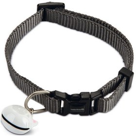 Resim Beeztees Kedi Boyun Tasması, Zilli, Koyu Gri, 20-30cm 