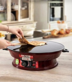 Resim Genel Markalar 2000w Elektrikli Lüks Termostatlı 50 Cm Ekmek,gözleme,börek Ve Katmer Sacı 