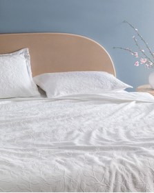 Resim Madame Coco Chantal King Size %100 Pamuk Yatak Örtüsü - Beyaz Beyaz 