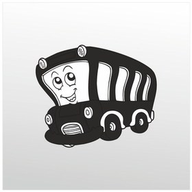 Resim Folyo Sticker Minibüs 40cm Uzunluk Siyah 
