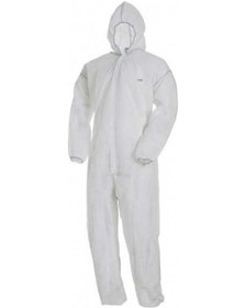 Resim Tek Kullanımlık Fermuarlı Tela Koruyucu Tulum 25 G Beyaz 