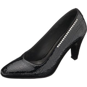 Resim Costo Shoes 40-41-42-43-44 Numara Ays7986 Siyah Kroko Topuklu Özel Seri Kadın Stiletto Siyah 