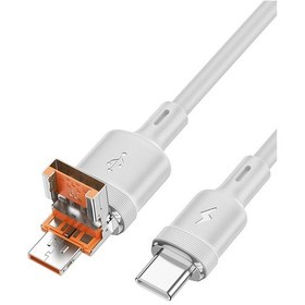 Resim Hoco. U131 1.2m 2in1 Usb Ve Type-c To Type-c Şarj Data Kablosu - Gri 