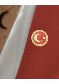Resim Türk Bayrağı Ay Yıldız Yaka Rozeti kırmızı 