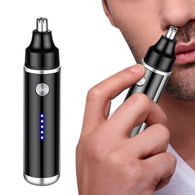 Resim Elektrikli Burun Kesici, Burun ve Kulak Tüyleri için USB Şarj Edilebilir Kesici, Kadınlar ve Erkekler için Burun Tüyü Tıraş Makinesi, Ağrısız Kaş ve Yüz Tüyü Alma Cihazı 
