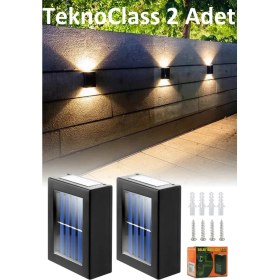 Resim Lowell Home Ieg Solar Çift Taraflı Duvar Lambası Güneş Enerjili Aydınlatma Dekorasyon Aplik Işık 2 Li (4 