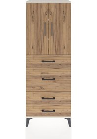 Resim Hyperion Dolap 3 Raflı 4 Çekmeceli 2 Kapaklı 60x44x163 Aytaşı-çam Aytası 