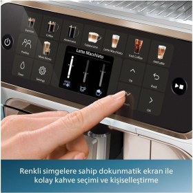 Resim Philips 5500 Serisi Lattego Tam Otomatik Espresso Makinesi - Gri - 20 Soğuk-Sıcak Içecek - Silentbrew +2kg Kahve EP5544 