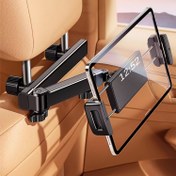 Resim 360° Dönebilen Ayarlanabilir Araba Başlığı Tablet Tutucu, Arka Koltuk Seyahatleri İçin Uygun, Dayanıklı ABS Malzeme 