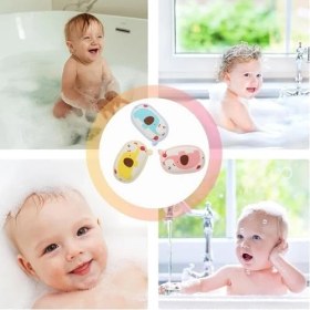 Resim Bebek Banyo Sünger Seti, 3 Adet Bebek Banyo Süngeri, Saf Pamuk ile Yumuşak Bebek Duş Süngeri, Hassas Ciltler Için Karikatür Hayvan Bebek Banyo Süngeri 