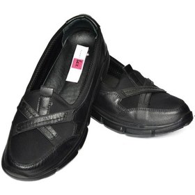 Resim Fox Shoes R555076003 Siyah Hakiki Deri Comfort Ortopedik Taban Kadın Ayakkabı 001 