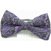 Resim Lila Siyah Şal Desenli Farfallina Papyon Lila - Siyah 