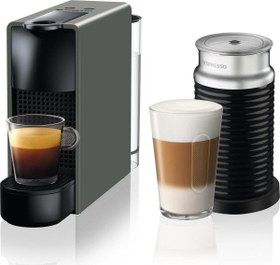 Resim Nespresso C35 Essenza Mini Gri Kahve Makinesi Ve Süt Köpürtücü Aksesuar 