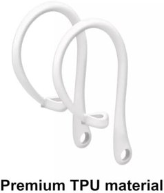 Resim Apple AirPods 1/2. Nesil Kulak Üstü Kulaklık Tutucu Spor Kanca, Esnek Silikon Düşme Önleyici Askı Beyaz [Apple AirPods 1/2. Nesil ile Uyumlu] 