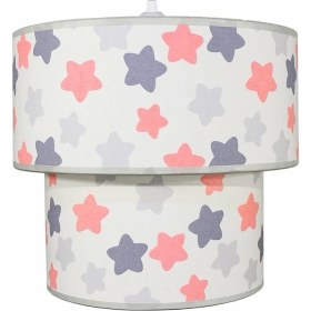 Resim Şenay Aydınlatma Çocuk Odası Ikili Silindir Kumaş Avize Sarkıt-Beyaz B.yıldız 