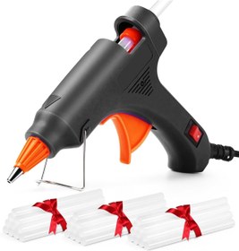 Resim Janissary 20watt Sıcak Silikon Tabancası + 30 Adet Çubuk Slikon Çekme Eritme Tabanca Şeffaf Mum Yapıştırıcı 