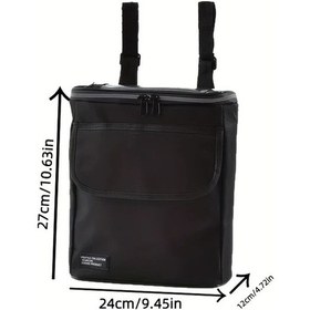 Resim Chuangyinshop Black Büyük Kapasiteli Bisiklet Çantası Ve Motor Askılı Ön Depolama Çantası Ayarlanabilir Omuz Kayışları Çoklu Bölmeler Siyah 