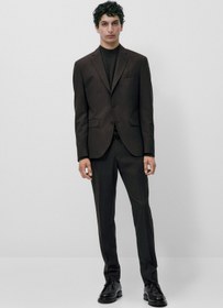 Resim Massimo Dutti Erkek Slim Fit %100 Yün Blazer 02021166 