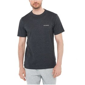 Resim Columbia CSC M Basic Logo Brushed Erkek Kısa Kollu T-Shirt Gri Antrasit Melanj 