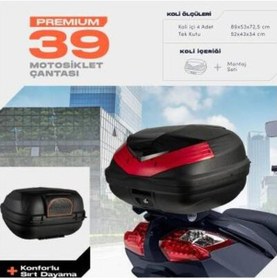 Resim Wogen 39 Litre Premium Sırt Dayamalı Motosiklet Çantası - Siyah 1407 001 Siyah 