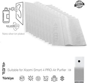 Resim Faf Fresh Air Filter 10 Adet Xiaomi Smart Purifier 4 PRO İle Uyumlu Filtre Üstüne Uyumlu Gümüş İyonlu Elektrostatik Toz Tutucu Ön Filtre 