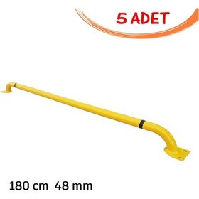 Resim Araç Stoperi İmalatı Otopark Stoperi Park Stoperi Lastik Sonlandırma 180 Cm Ø48mm 3mm Siyah 5 Adet 