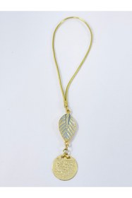 Resim biuti Pastel Mint Yeşili Yapral Metal Ayetel Kürsi Araba Dikiz Ayna Süsü, Gold Renkli 