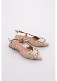 Resim Dgn 412 Kadin Topuklu Ayakkabi Bej Scuba 