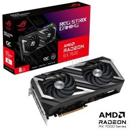 Resim Asus RX 7600 ROG Strix Oc Edition ROG-STRIX-RX7600-O8G-GAMING 128 Bit GDDR6 8 GB Ekran Kartı 