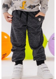 Resim Breeze Girls & Boys Erkek Çocuk Eşofman Altı Armalı Cepli Bağcık Aksesuarlı 1.5-5 Yaş, Siyah Melanj-siyah Melanj Siyah Melanj 
