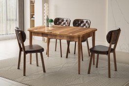 Resim Levent Mobilya Argun Açılır Masa, Rivone Sandalye Takımı – Hazar, 130x80 