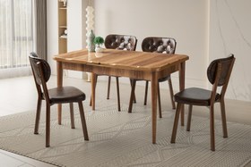 Resim Levent Mobilya Argun Açılır Masa, Rivone Sandalye Takımı – Hazar, 130x80 