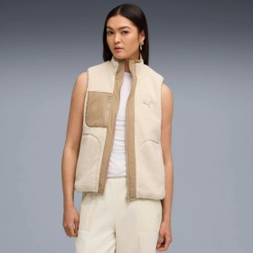 Resim Puma Kadın Reversible Sherpa Yelek S Beden Krem Renkli Konforlu Dış Mekan Kullanımı İçin 