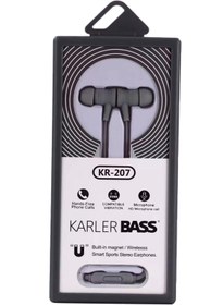 Resim Karler Bass KR-207 Mıknatıslı Kablolu Kulaklık - Gri 