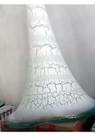 Resim Çatlatma Beyaz 60cm Uzun Geniş Taban Fil Ayağı Devrilmez Cam Vazo 