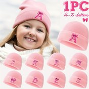 Resim Kızlar için Pembe Örgü Bere Şapka ile Kurdele ve Harf A-Z - Yumuşak Açık Bej Renkli Kışlık Şapka, 26 Harfli Alfabe Tasarımı, Günlük Giyim, Okul, Dış Mekan Oyunları, Noel ve Sevgililer Günü için Uygun, Elde Yıkama/Kuru Temizleme, Sevimli Şapka, Okul Başlığı, Eğlenceli Tasarım, Rahat Uygunluk 
