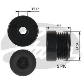 Resim GATES OAP7031 Alternator Kasnagi (Opel: Astra G Corsa C Vectra C) 93170214 (WE743511) 