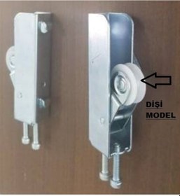 Resim Sürgülü Ray Dolap Aleminyum Kapak Teker 1Takım [Dişi] 