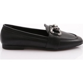 Resim Dgn 5004-23y Kadin Kristal Tokali Loafer 5004-1423-R1534 Siyah 