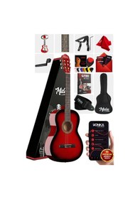 Resim Midex Cg-270rd Kırmızı Renk Klasik Gitar 4/4 Yetişkin Boy Sap Ayarlı Full Set 