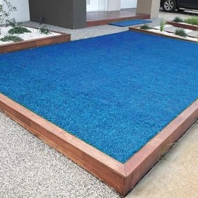 Resim Kesme Suni Yapay Mavi Çim Halı 7 mm Balkon Teras Bahçe Dekoratif Kaymaz 200x700 cm 