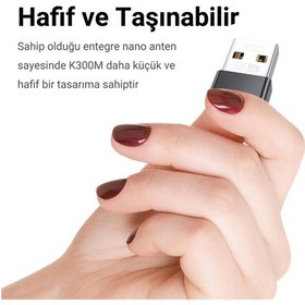 Resim Veggieg 300 Mbps Wifi 6 Çift Bant Kablosuz Alıcı Verici Nano Usb Adaptör 