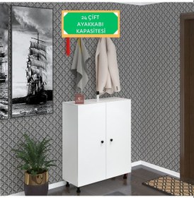 Resim Kenzlife Ayakkabılık Galoş6 Byzbyz 53 080 32 Kapaklı 6 Raflı 24 Çift Ayakkabı Kapasitesi Ahşap 