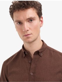 Resim Pierre Cardin Erkek Koyu Kahverengi Gömlek Desenli 50320941-vr084 