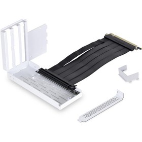 Resim Lian Li O11D EVO PCIe Gen 4.0x16 Riser Kablolu Beyaz Dikey Ekran Kartı Tutucu Kiti 