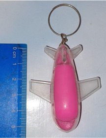 Resim Küçük Plastik Uçak Anahtarlık Pembe Pilsiz 