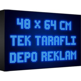 Resim Depo Tabela Reklam Mavi Kayan Yazı LED Tabela 48 x 64 cm Tek Taraflı Depo Reklam Tabela 